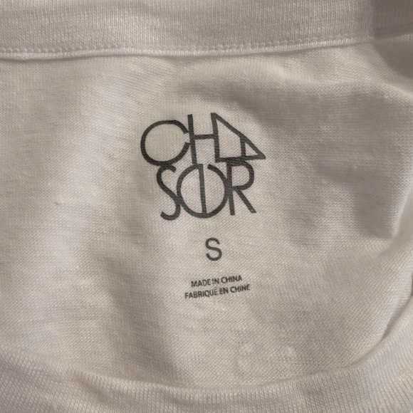 Chaser White Spritz Season Linen Embroidered Short Sleeve Tee Shirt Size Small - Picture 5 of 7